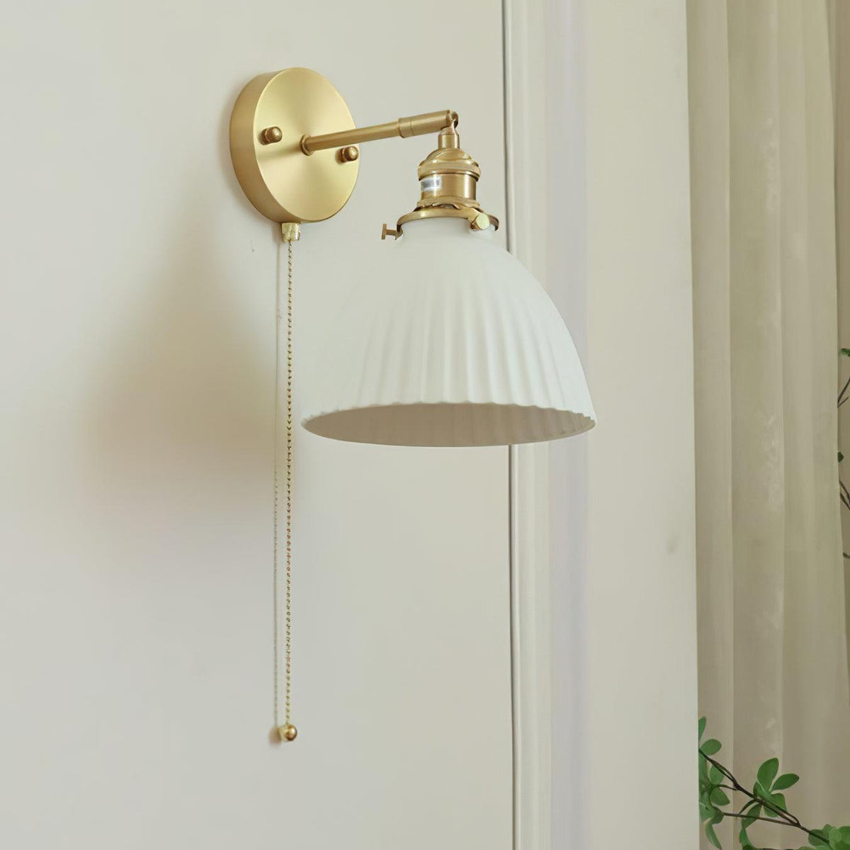 Oriiraria wandlamp Geplooid Keramiek messing