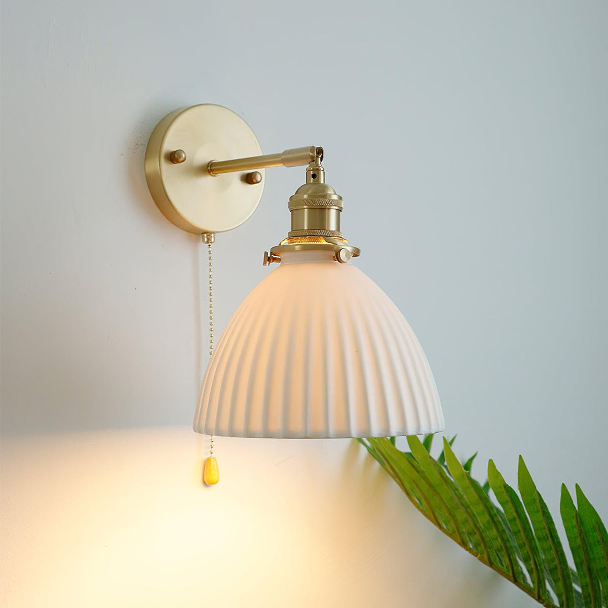 Oriiraria wandlamp Geplooid Keramiek messing