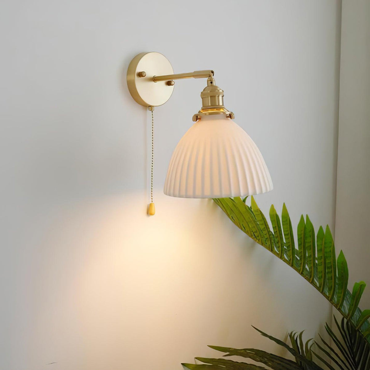 Oriiraria wandlamp Geplooid Keramiek messing