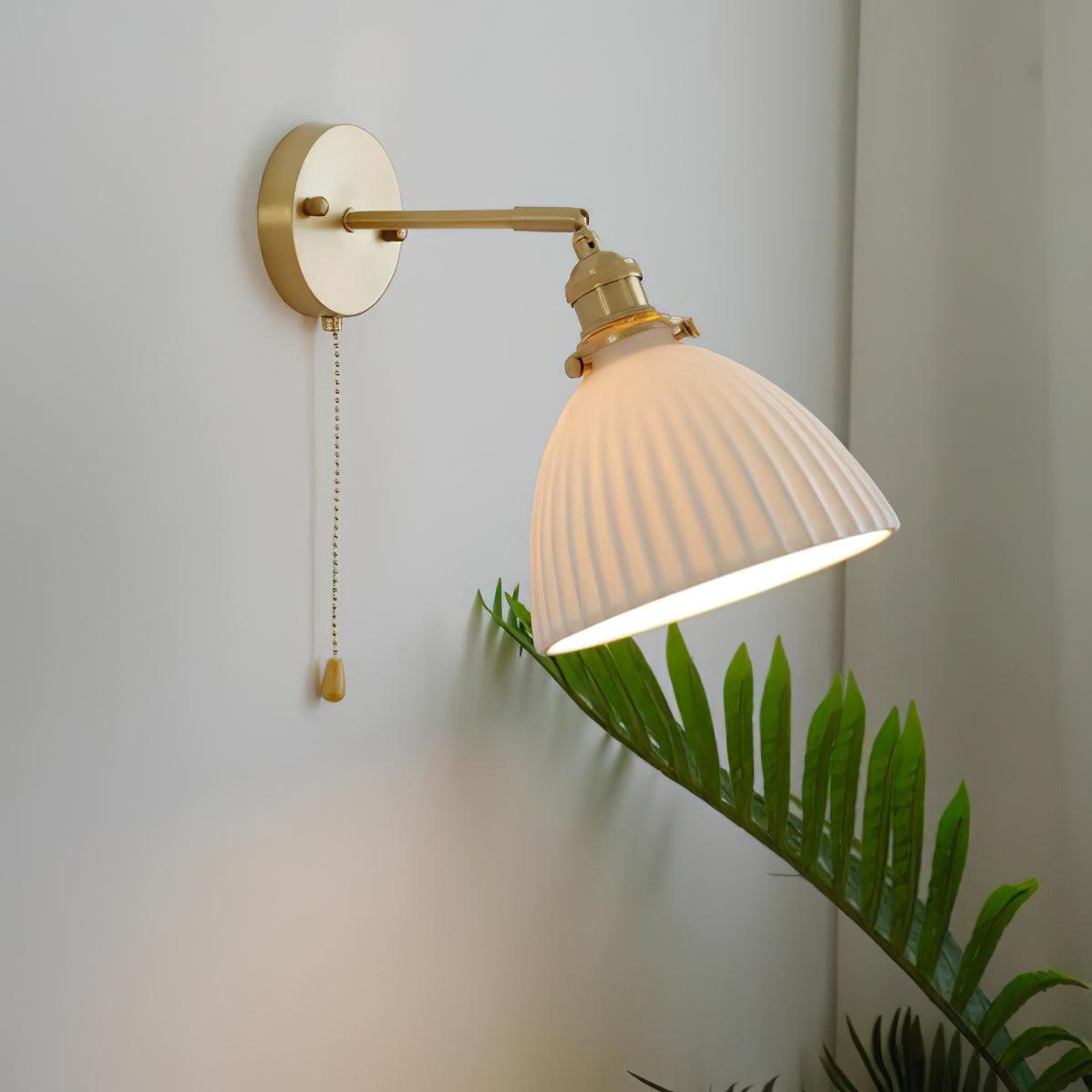 Oriiraria wandlamp Geplooid Keramiek messing