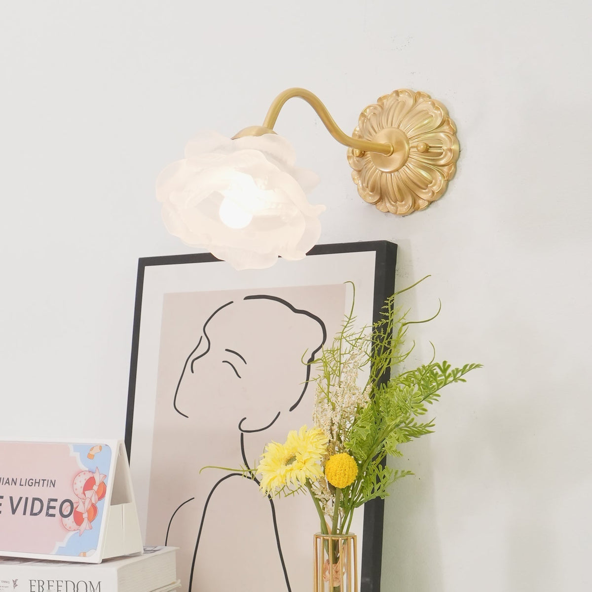 Palo wandlamp messing bloemmotief luxe