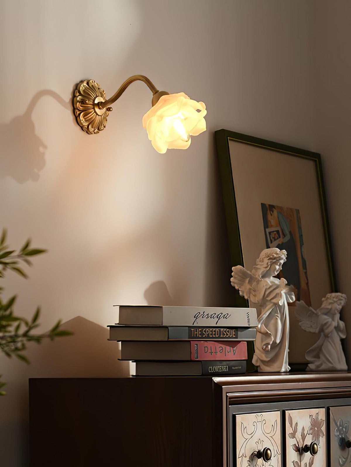 Palo wandlamp messing bloemmotief luxe