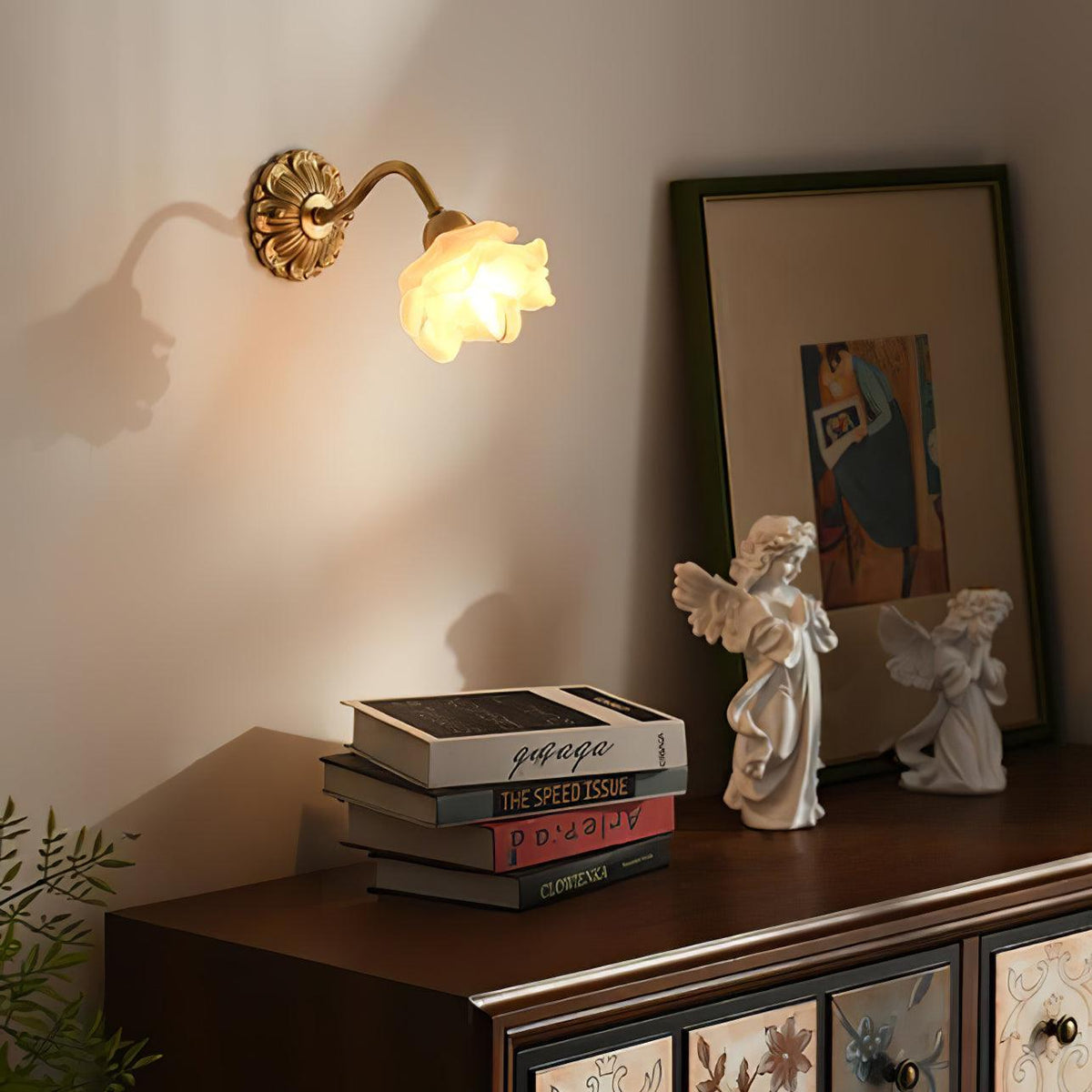 Palo wandlamp messing bloemmotief luxe