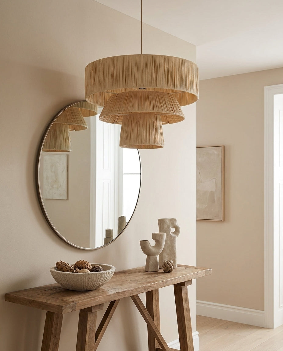 Caleise hanglamp met natuurlijke raffia