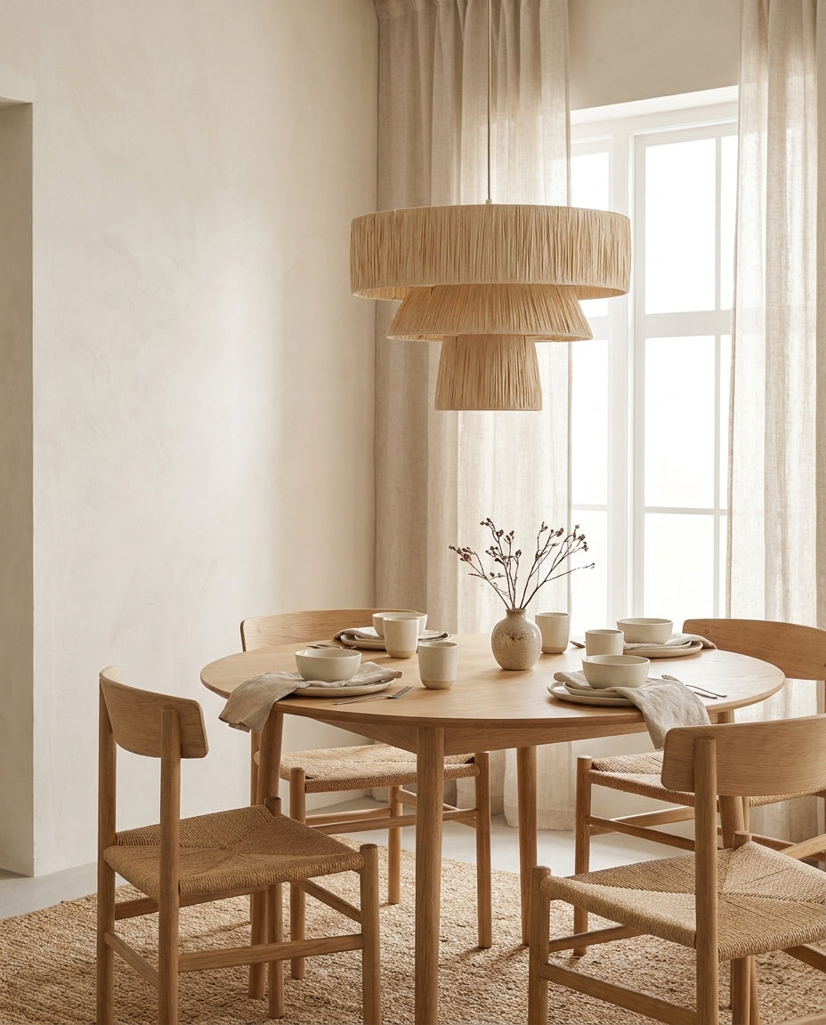 Caleise hanglamp met natuurlijke raffia