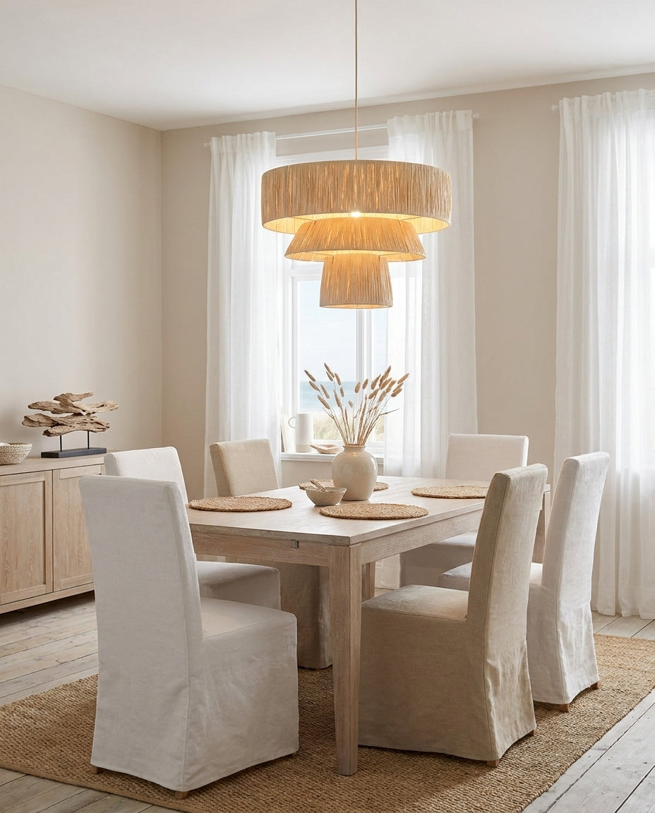 Caleise hanglamp met natuurlijke raffia