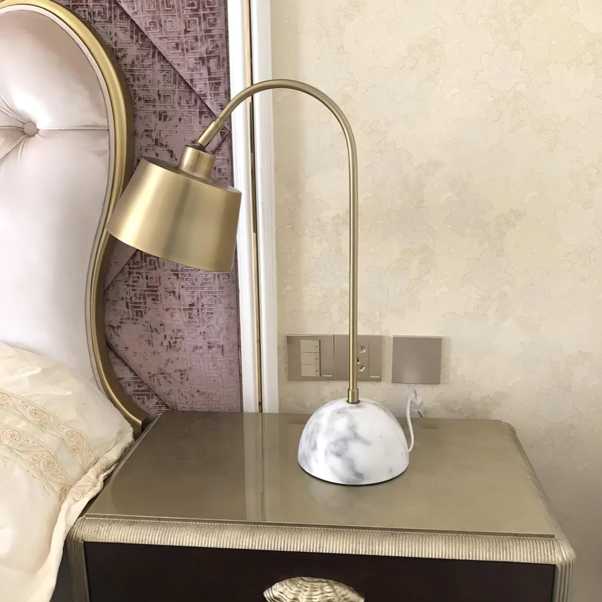 Caleo elegante tafellamp met marmeren voet