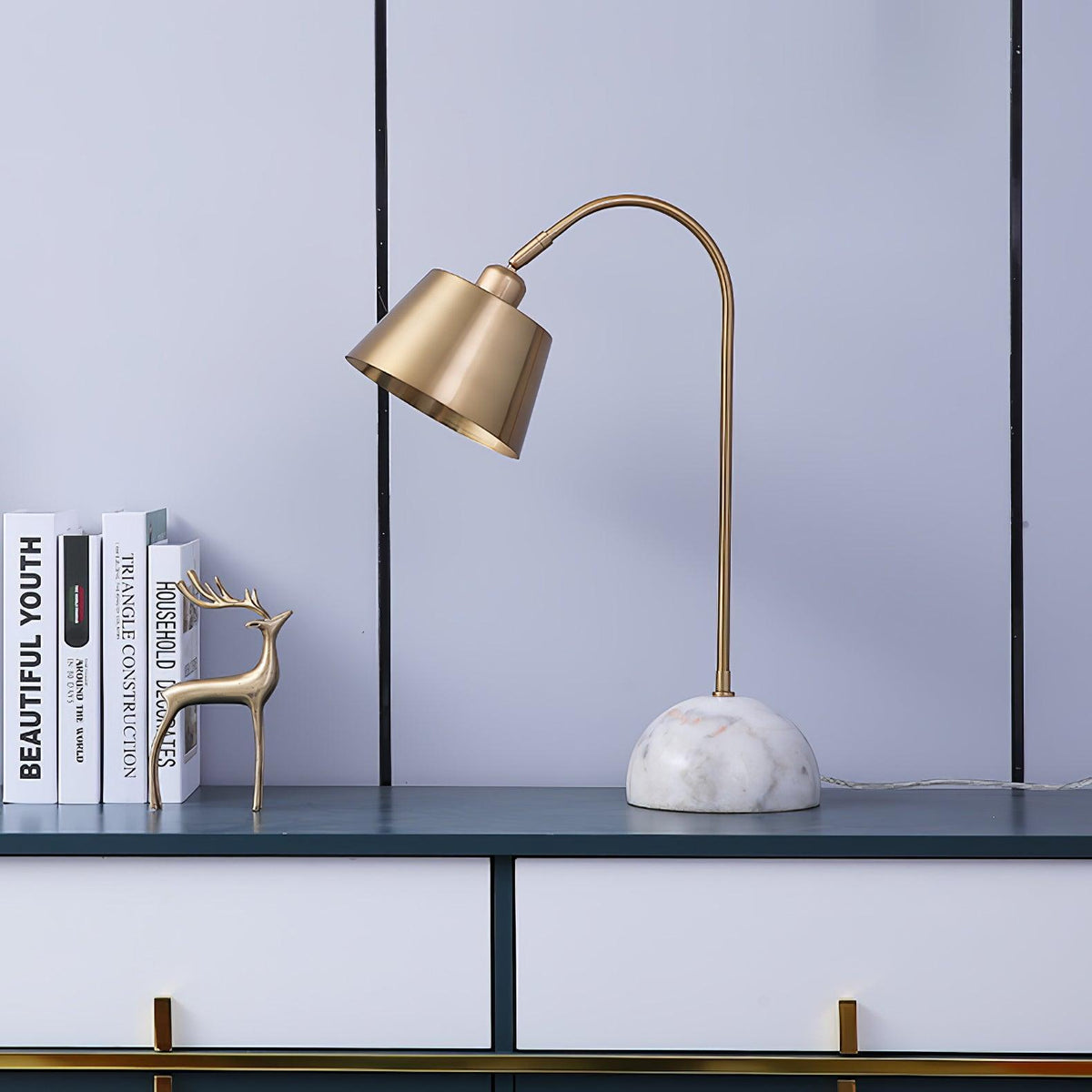 Caleo elegante tafellamp met marmeren voet
