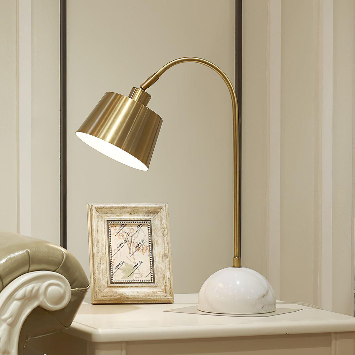 Caleo elegante tafellamp met marmeren voet