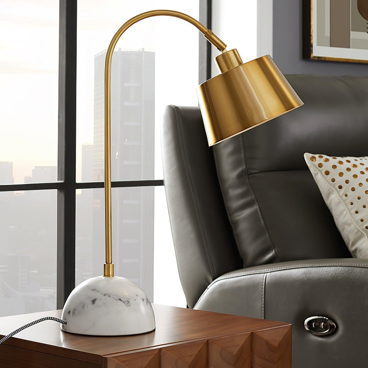 Caleo elegante tafellamp met marmeren voet