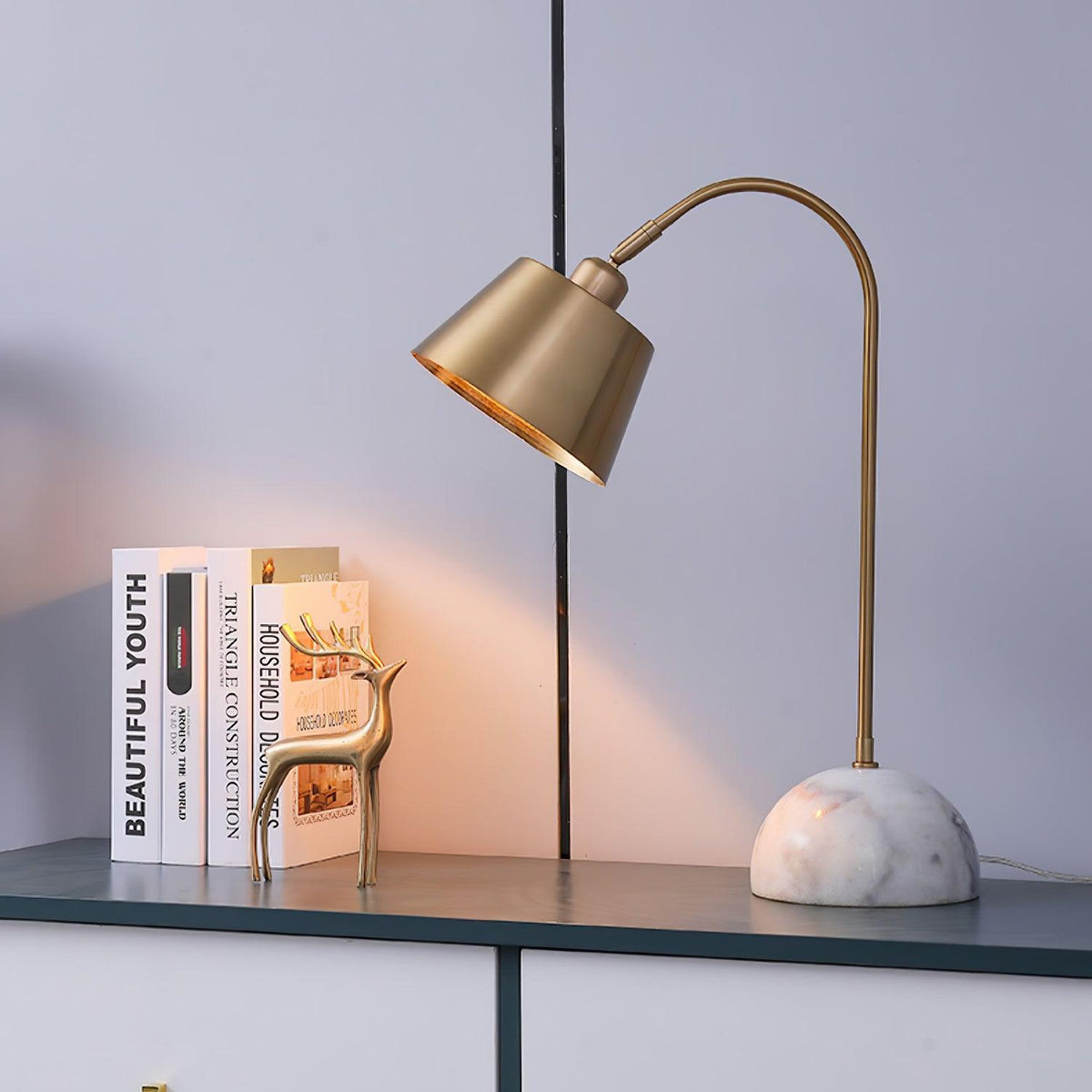 Caleo elegante tafellamp met marmeren voet
