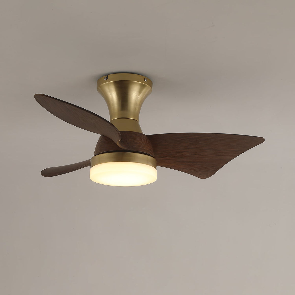 Aureon Moderne plafondventilator met verlichting van walnoothout
