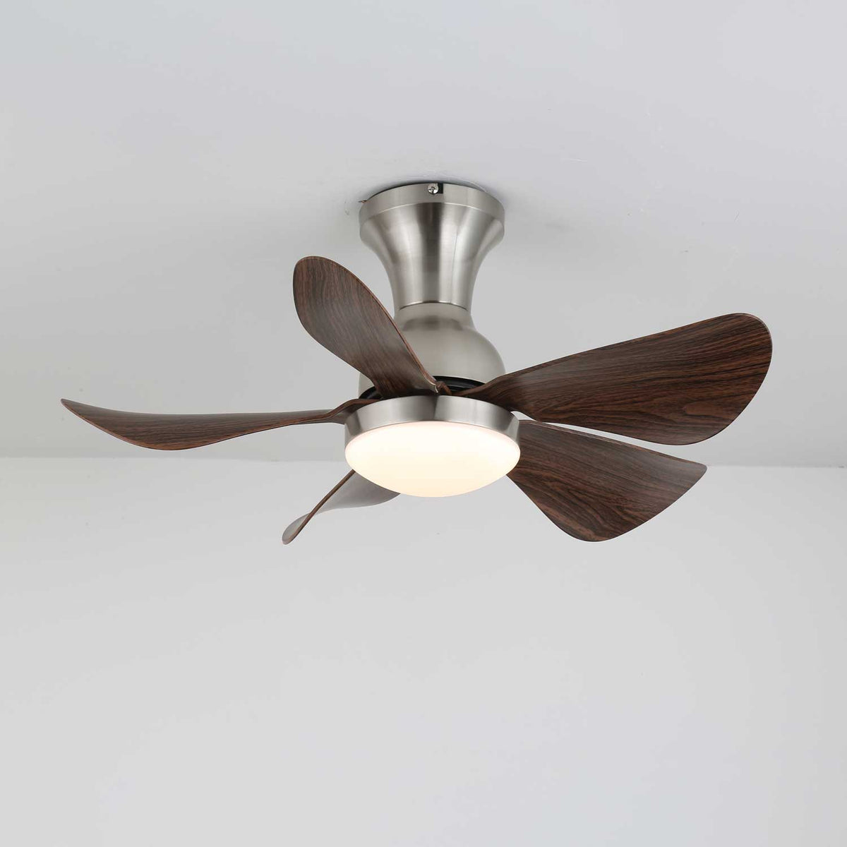 Novaro Moderne plafondventilator met verlichting van walnoothout