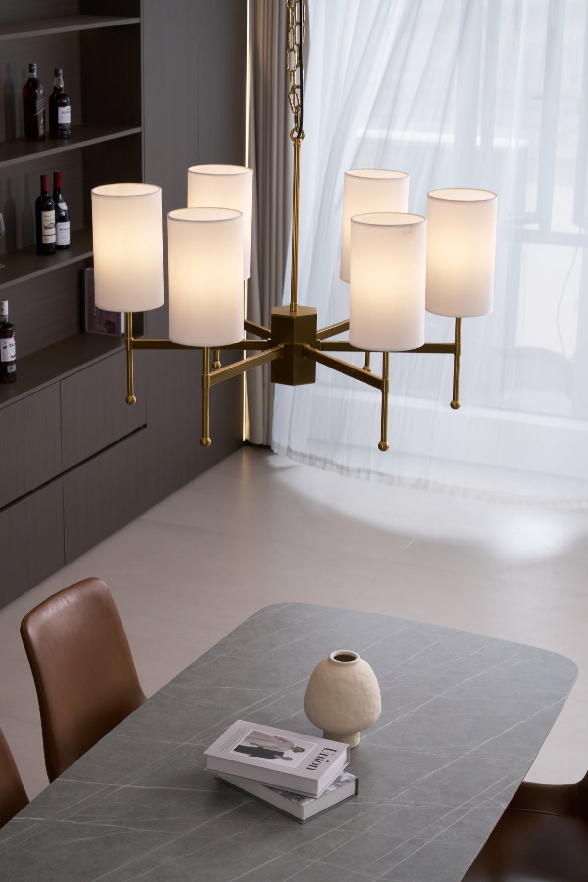 Ulcarisra Traditionele Vintage Kroonluchter van messing met Stoffen