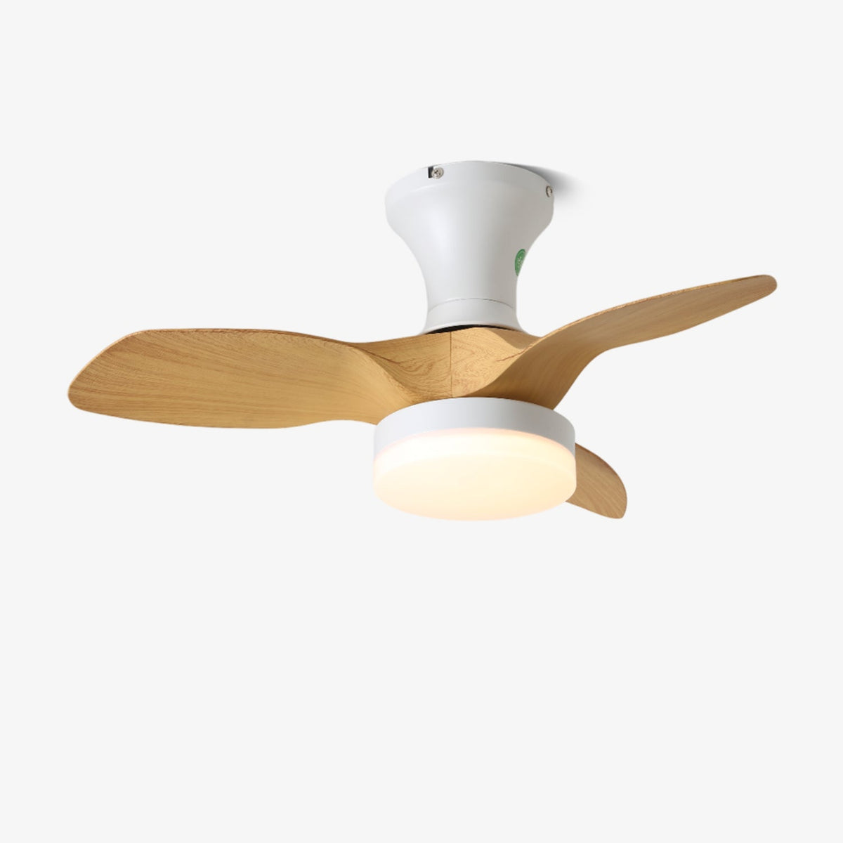 Syliseon Minimalistisch Wit Hout Plafondventilator met lamp