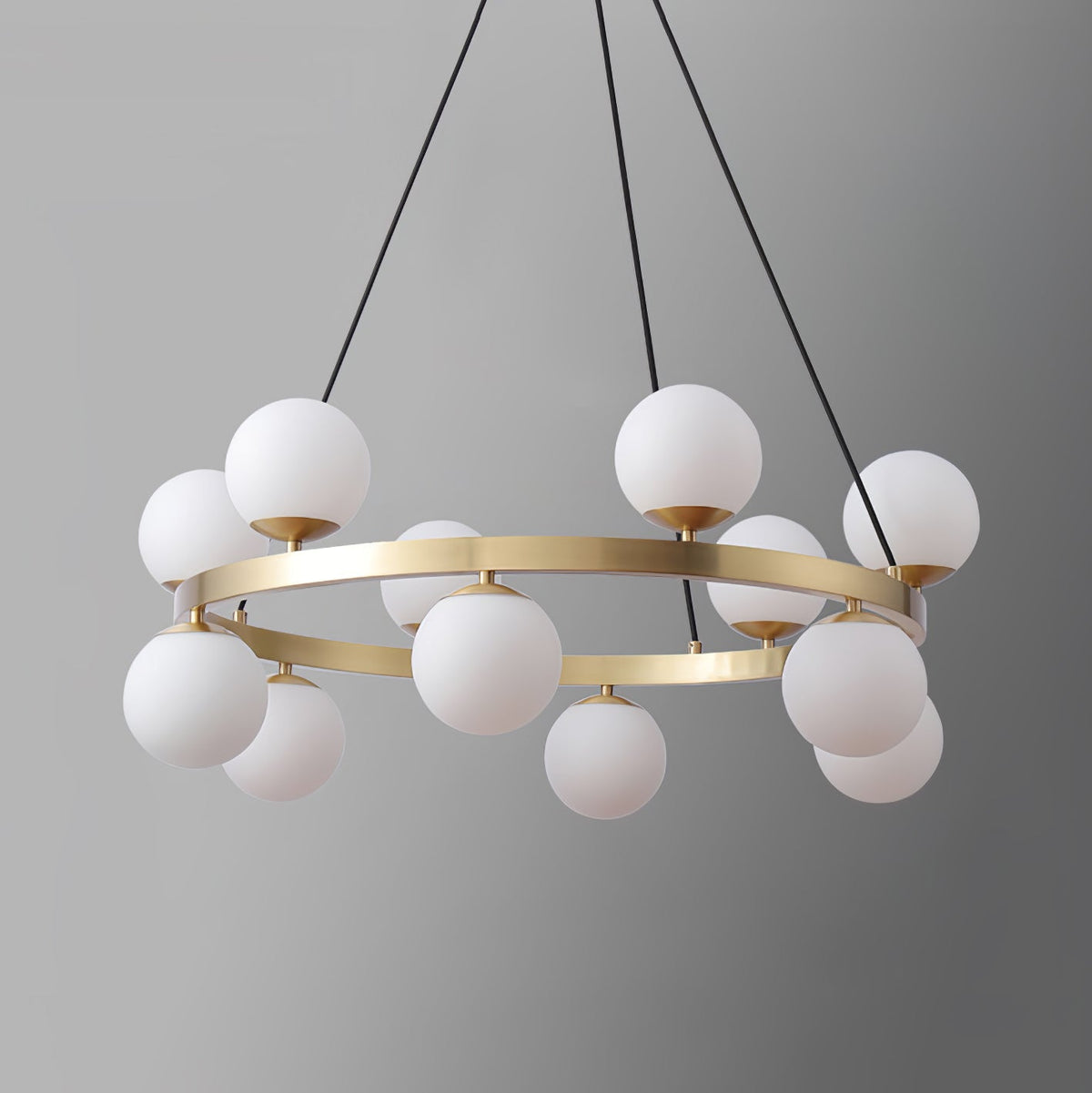 Aben Kroonluchter met messing Ring en bollen