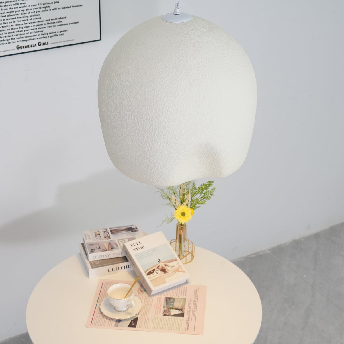 Nuo hanglamp Plaster Ronde Koepel Wabi Sabi