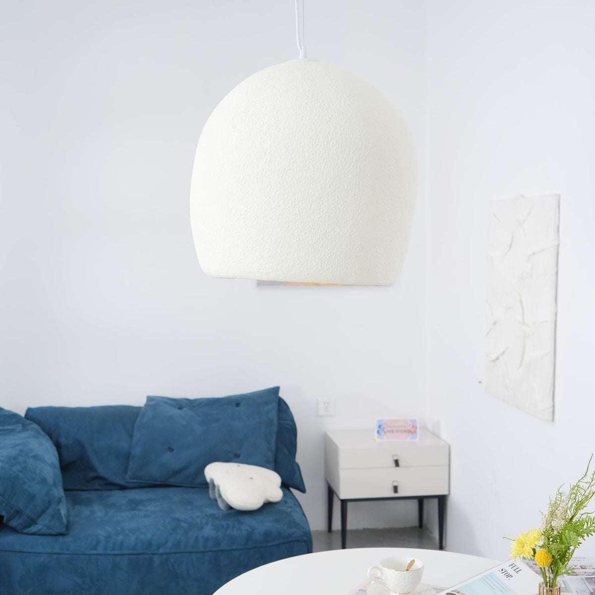 Nuo hanglamp Plaster Ronde Koepel Wabi Sabi