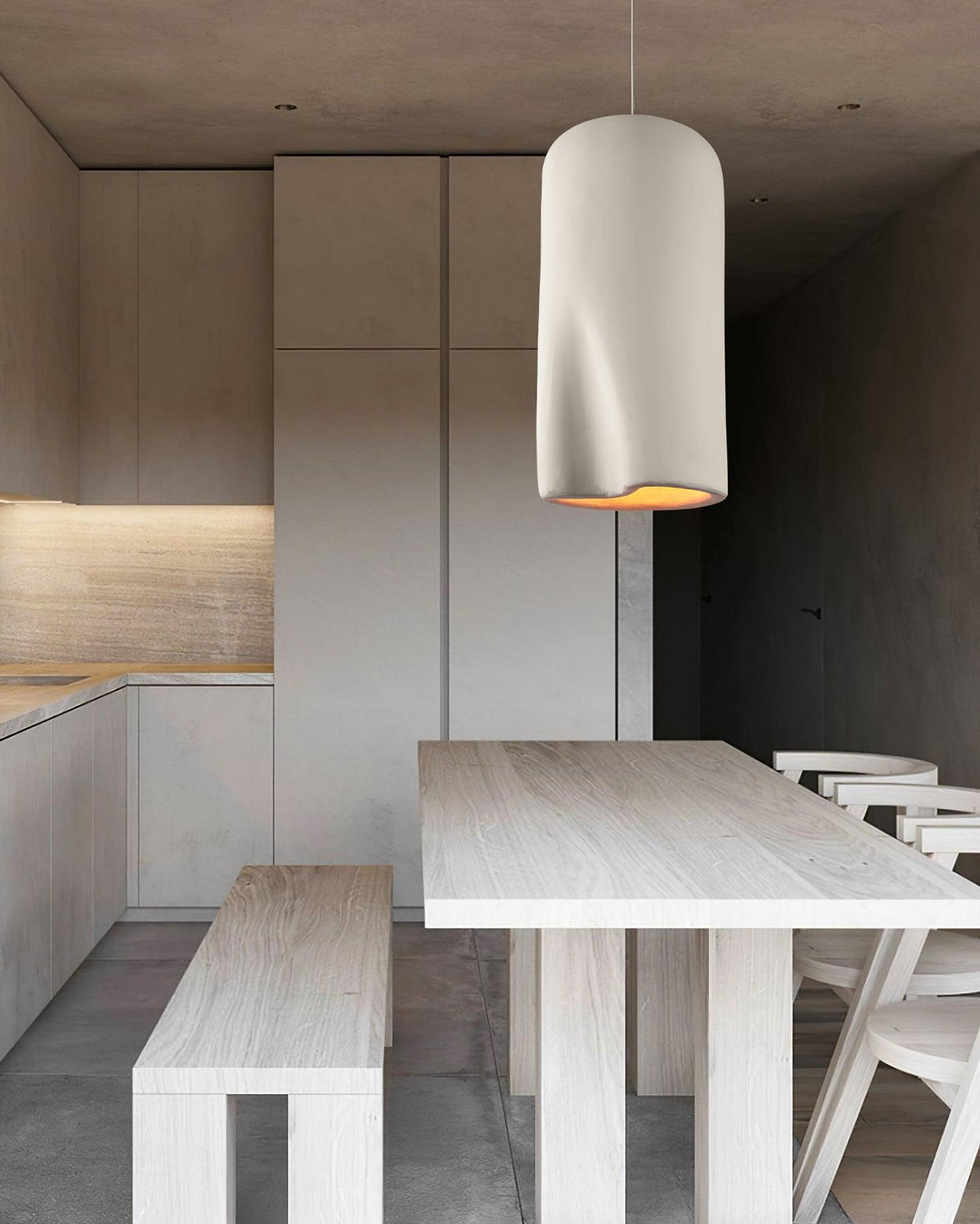 Nuo hanglamp Plaster Ronde Koepel Wabi Sabi