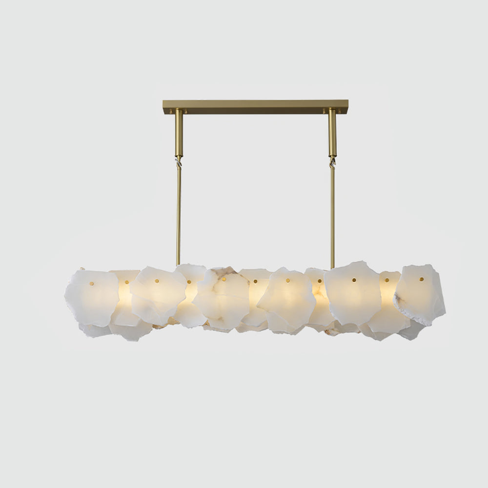 Telen kroonluchter met albasten lagen