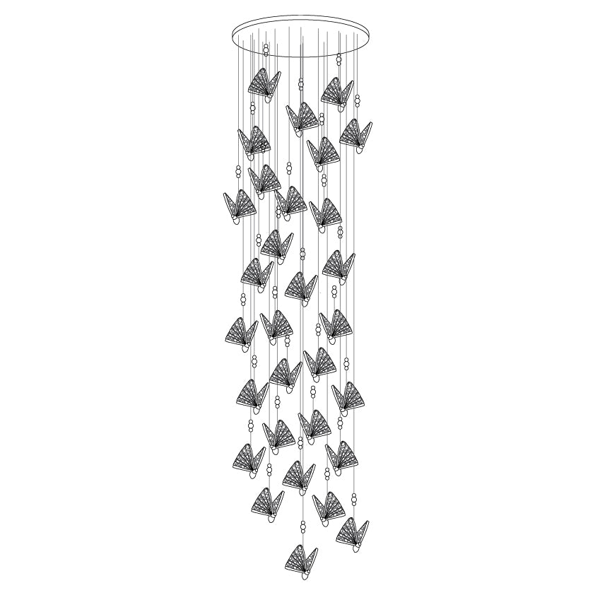 Elaaneria Moderne hanglamp met vleugelvorm