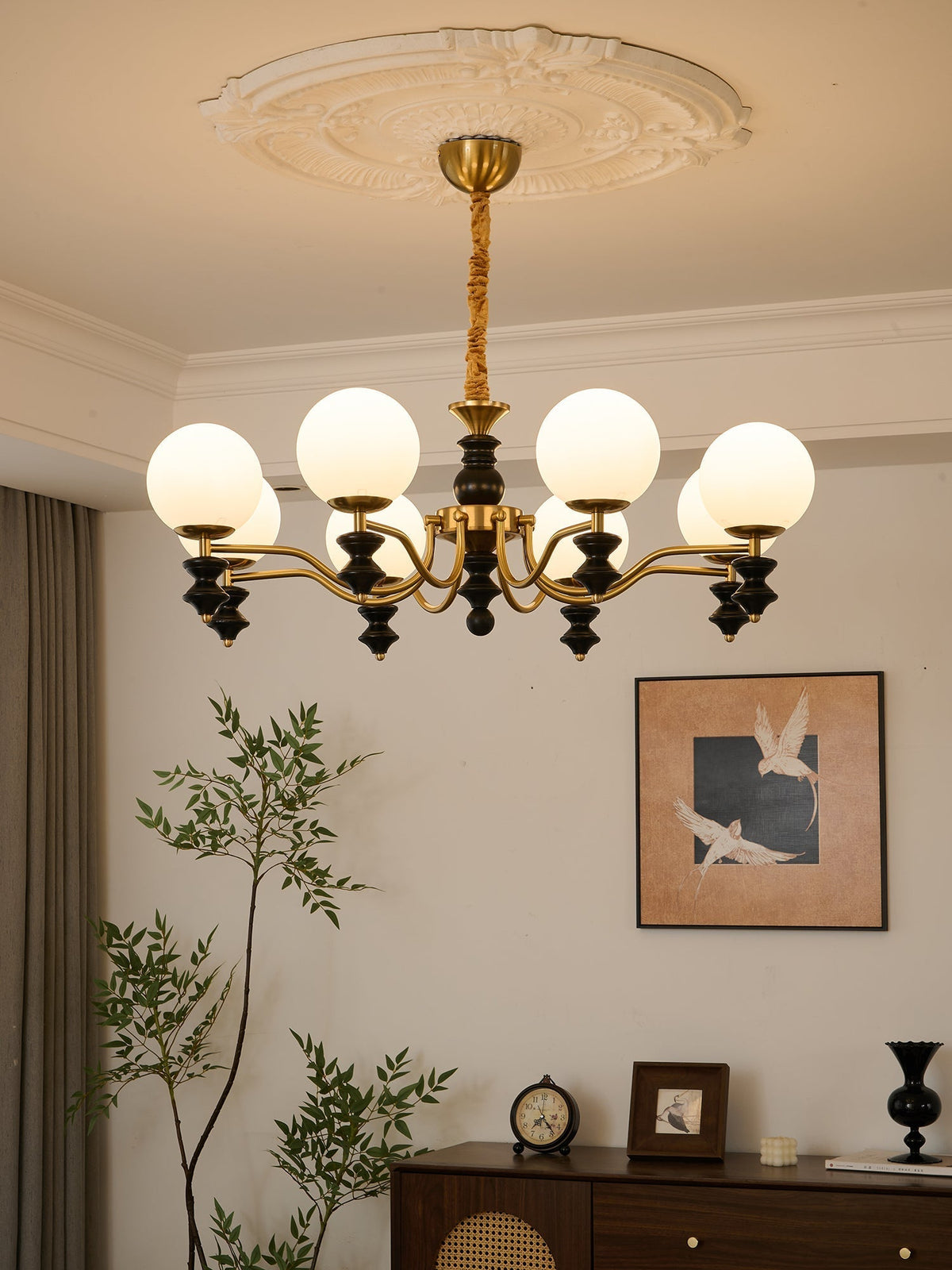 Ordore Traditionele Elegantie Vintage Houten Kroonluchter