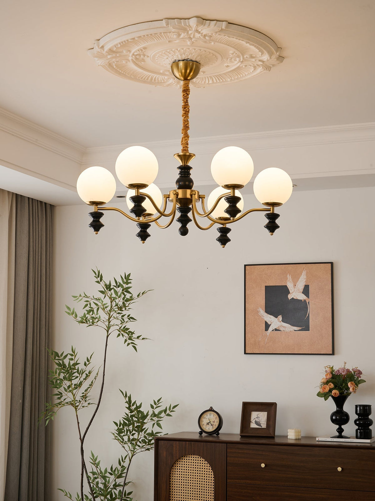 Ordore Traditionele Elegantie Vintage Houten Kroonluchter