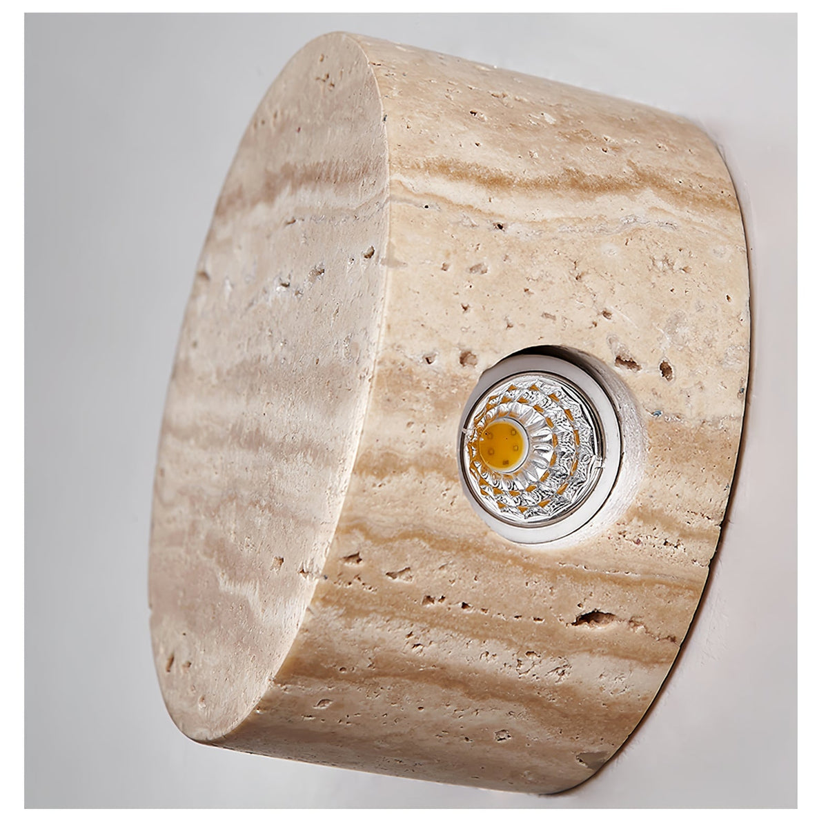Jenthor wandlamp in geel travertin