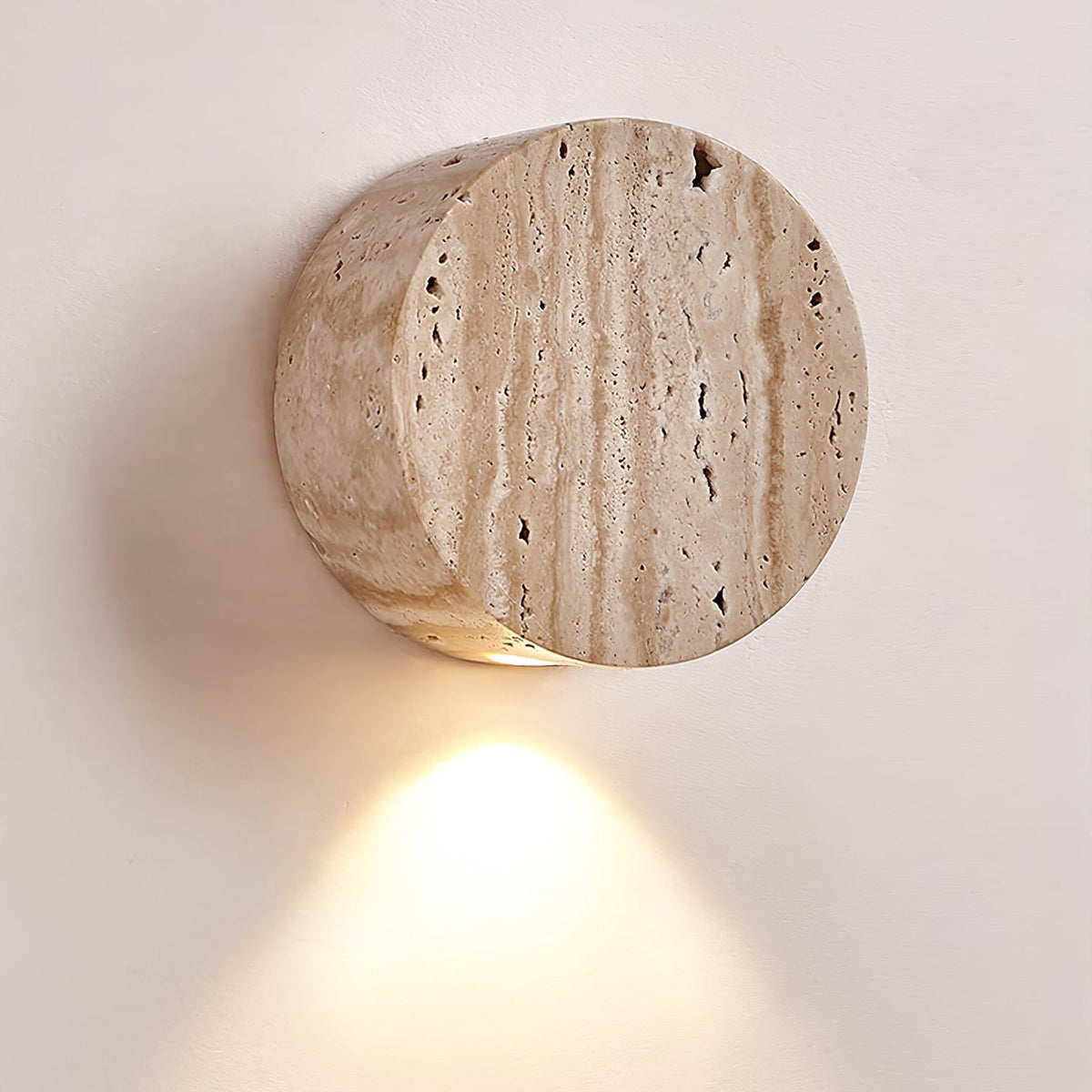 Jenthor wandlamp in geel travertin