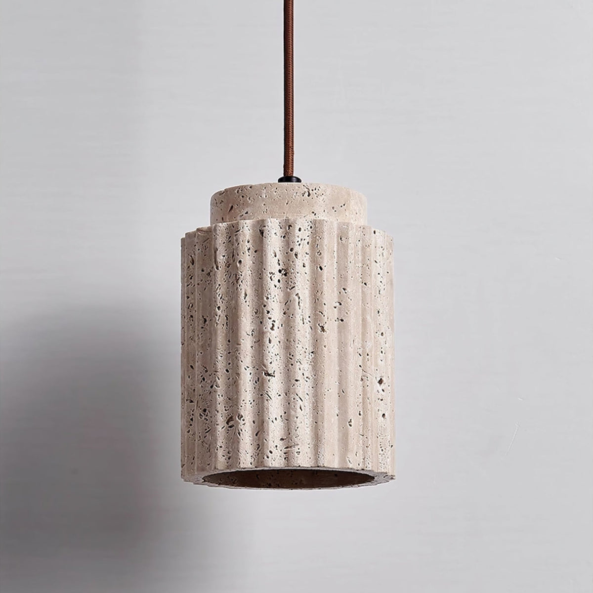 Serinaya hanglamp van geel travertin