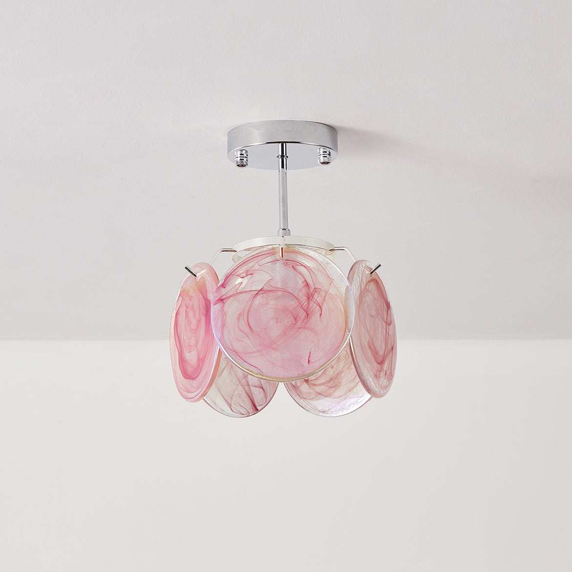 Lenira plafondlamp van glas blauw kunstglas modern