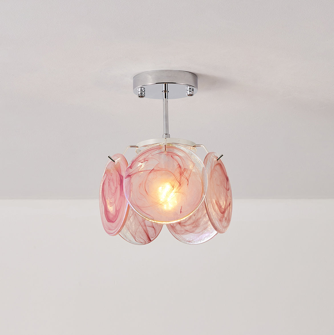 Lenira plafondlamp van glas blauw kunstglas modern