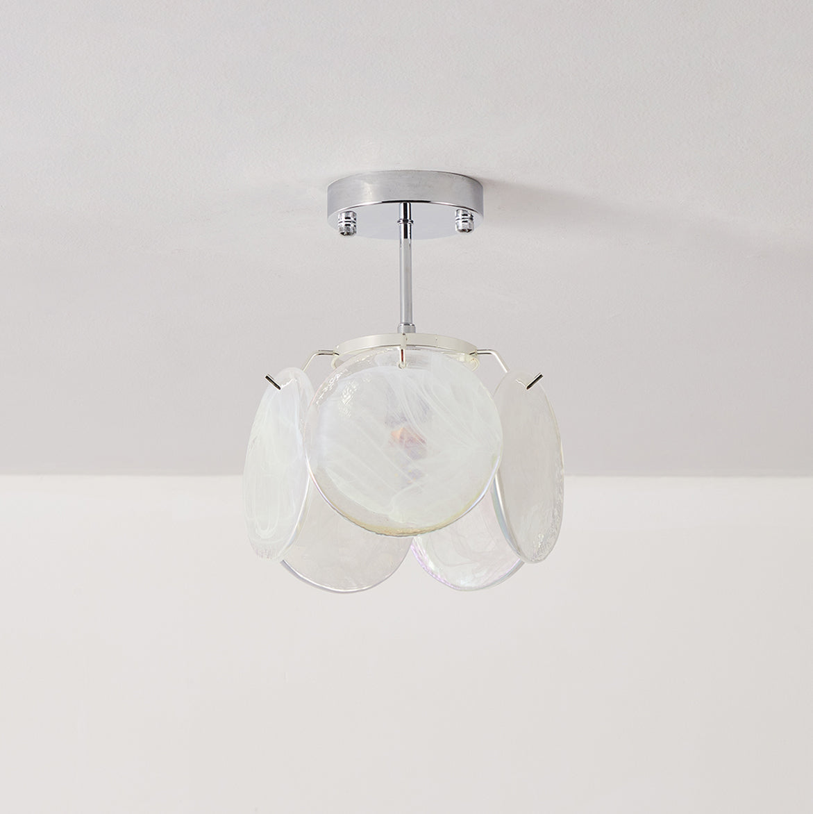 Lenira plafondlamp van glas blauw kunstglas modern