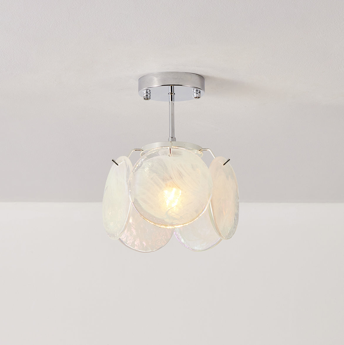 Lenira plafondlamp van glas blauw kunstglas modern