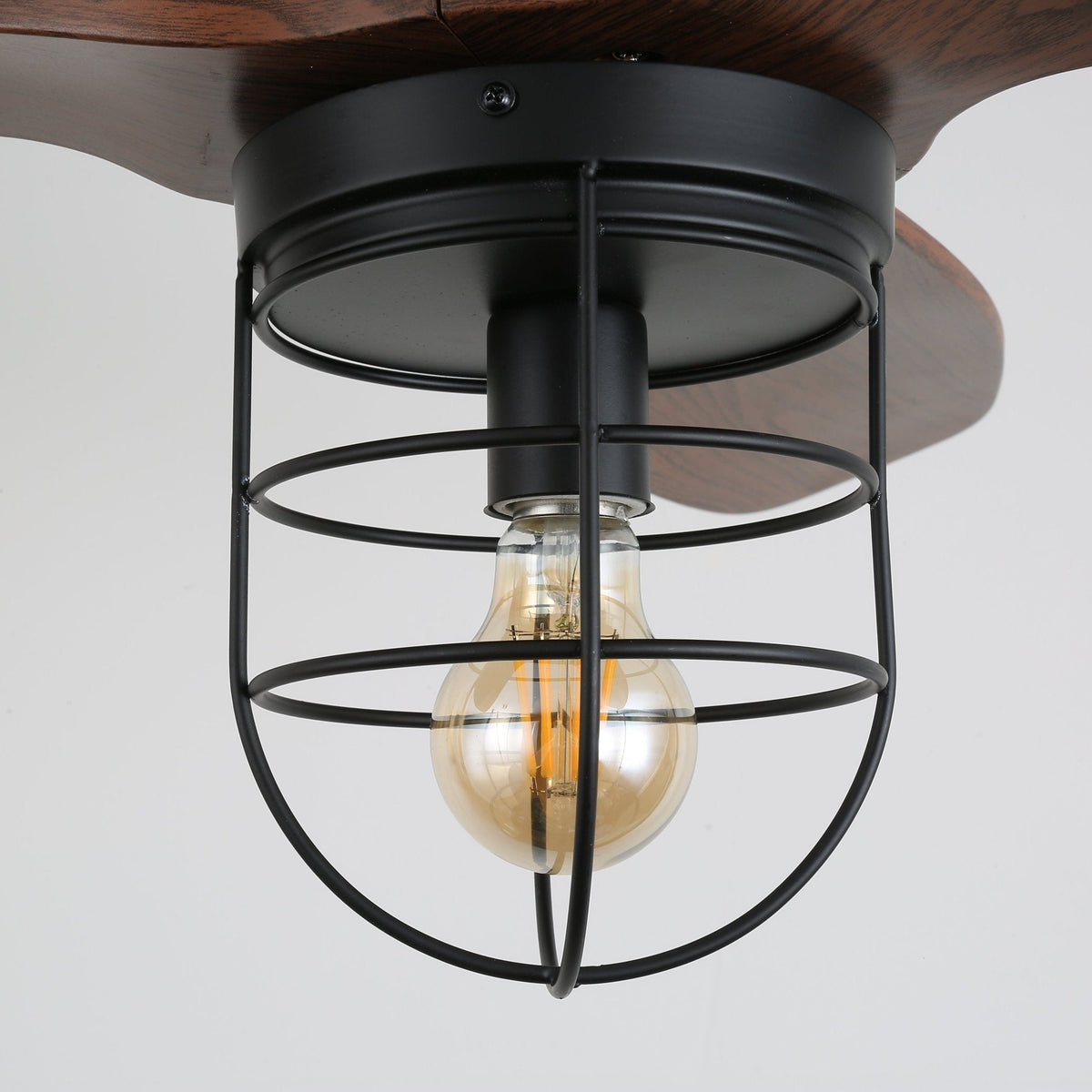 Brisora industriële plafondventilator met verlichting van walnoothout