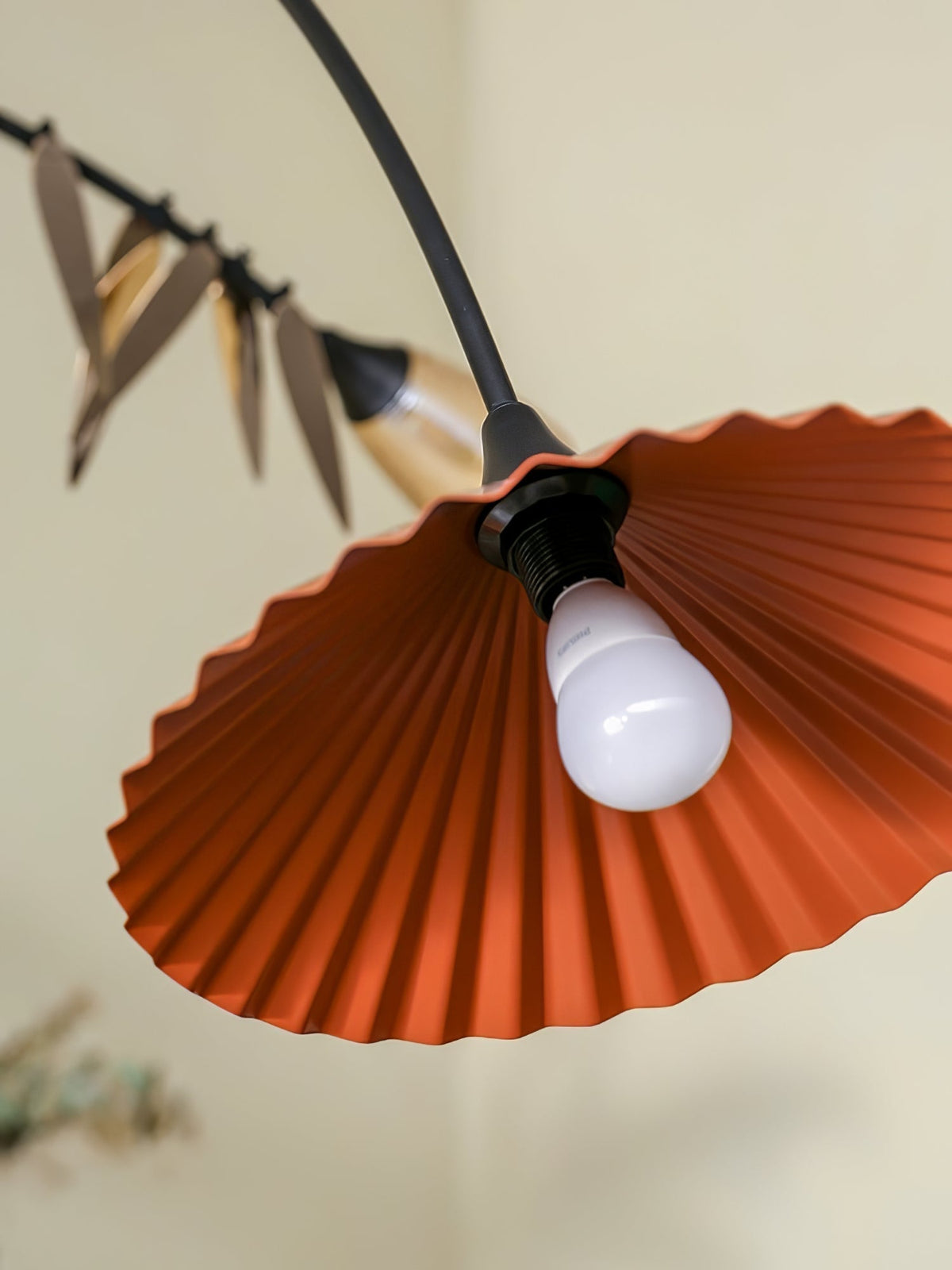 FloraCurv hanglamp met glas in oranje