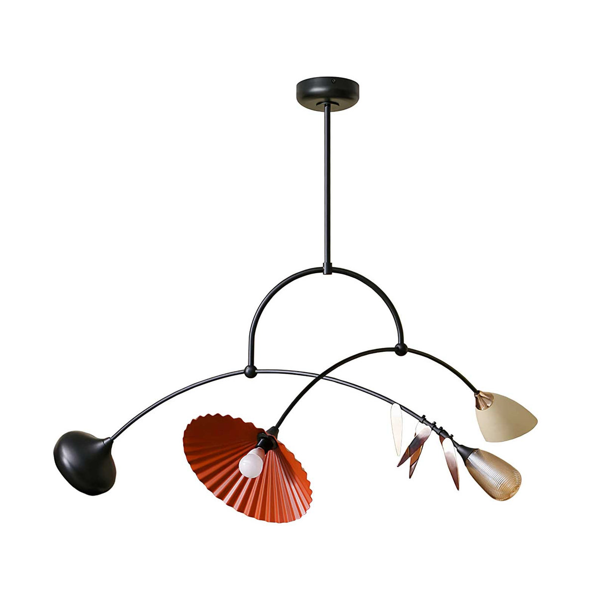 FloraCurv hanglamp met glas in oranje
