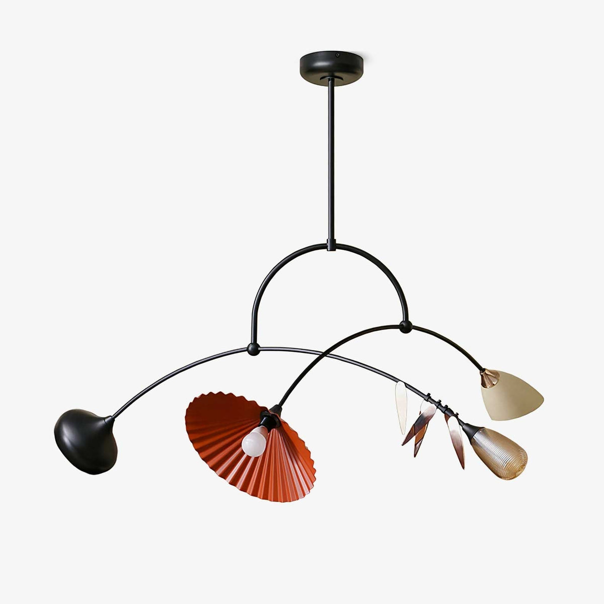FloraCurv hanglamp met glas in oranje