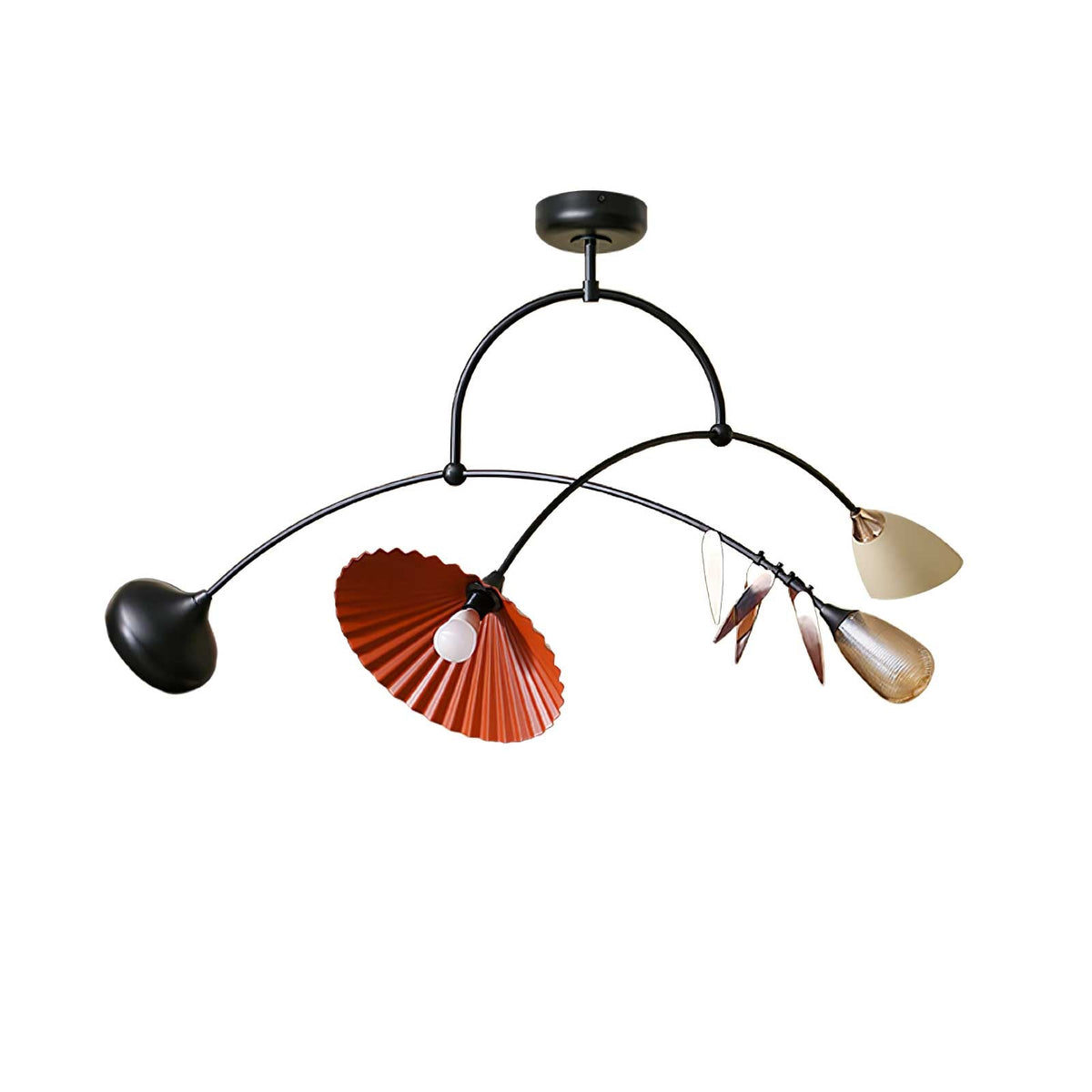 FloraCurv hanglamp met glas in oranje