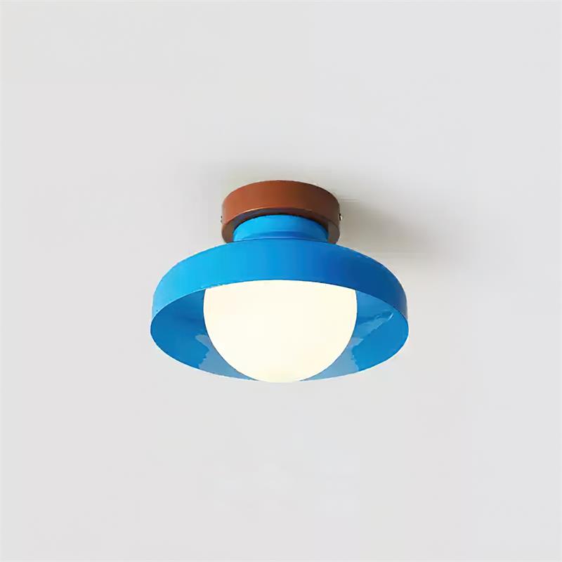 Valaneria blauwe plafondlamp met bolvormige kap