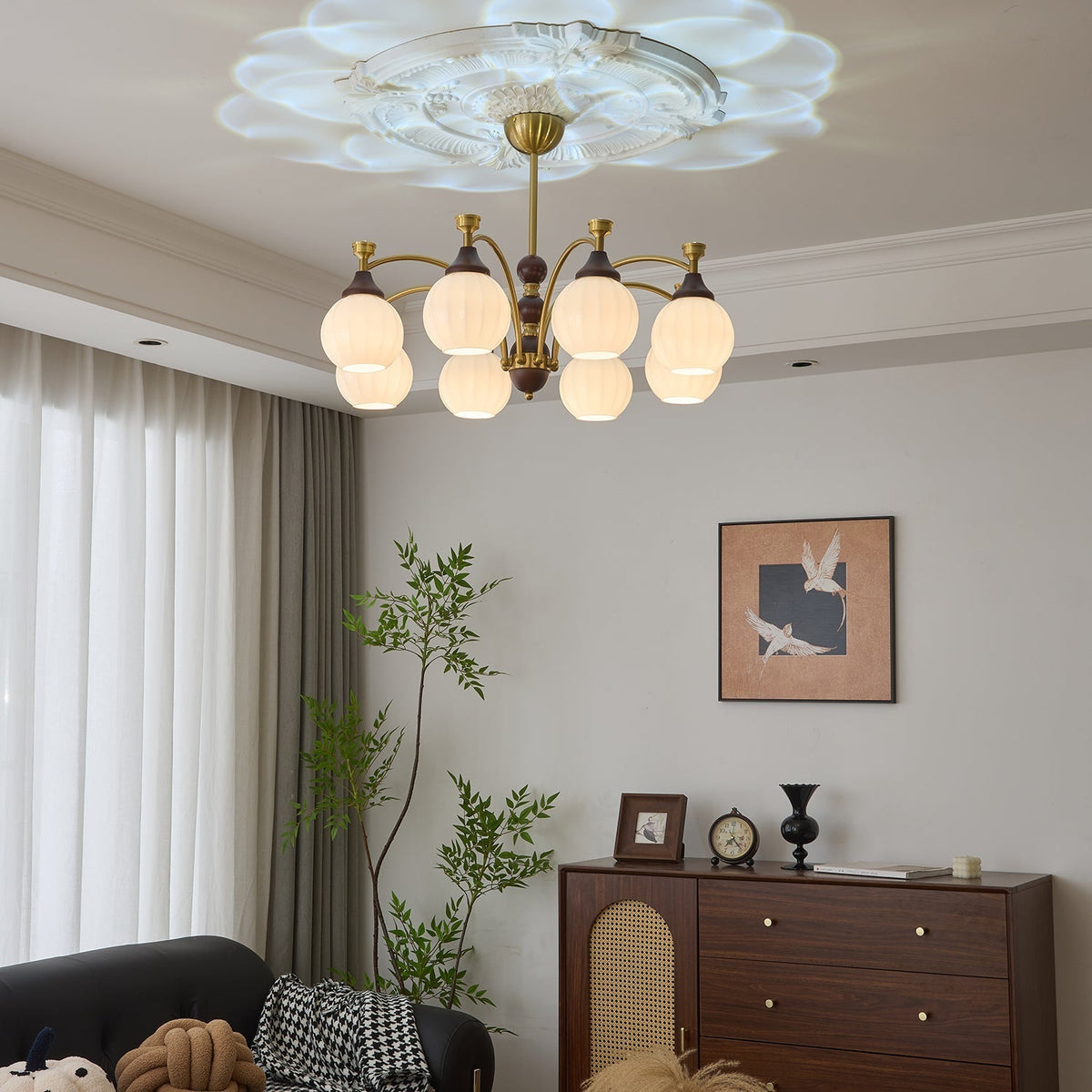 Illoros Traditionele Elegantie Houten Kroonluchter