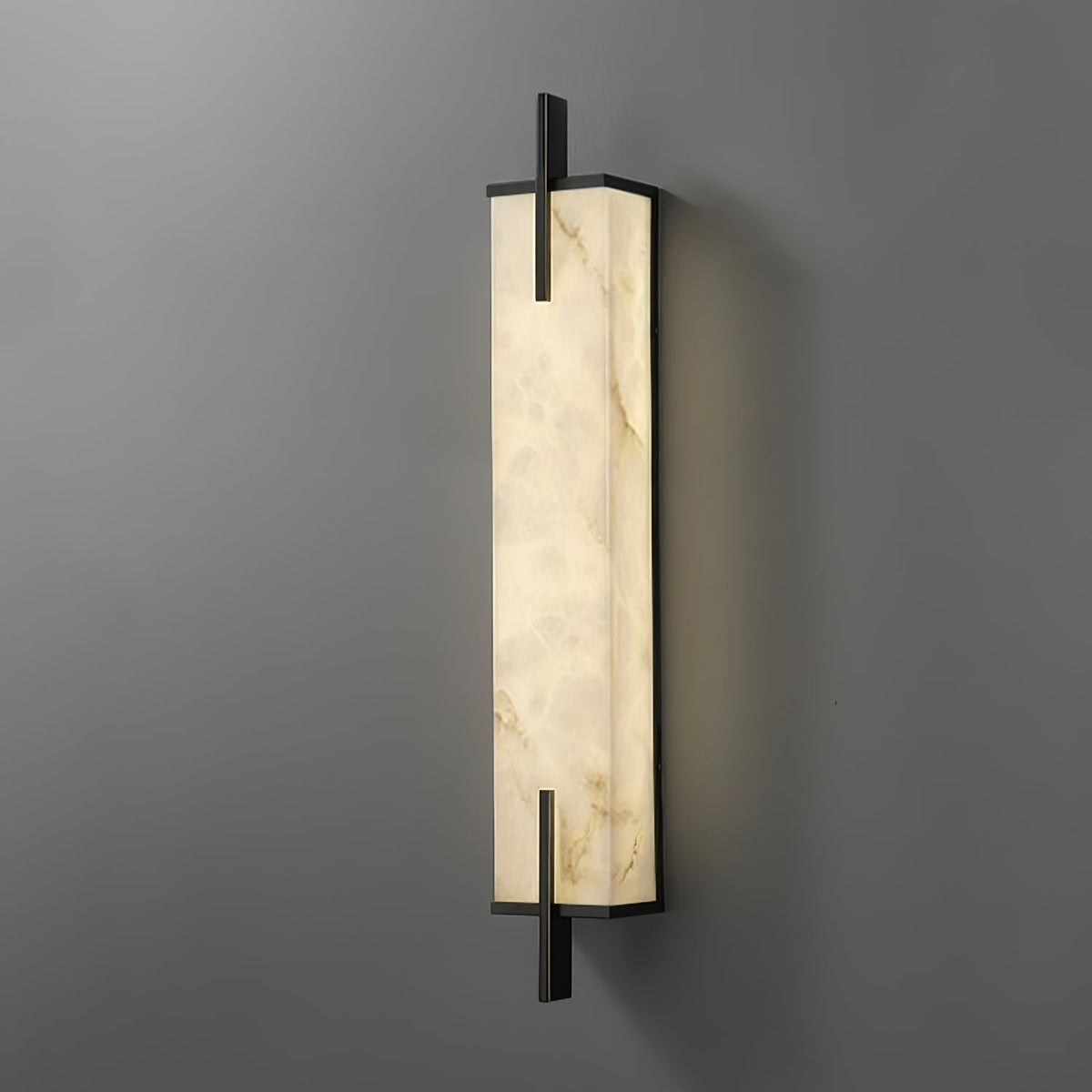 Komino rechthoekige wandlamp in albast