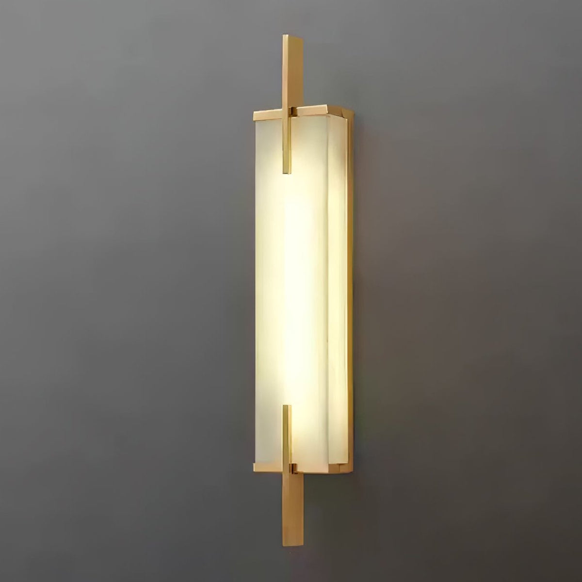 Komino rechthoekige wandlamp in albast