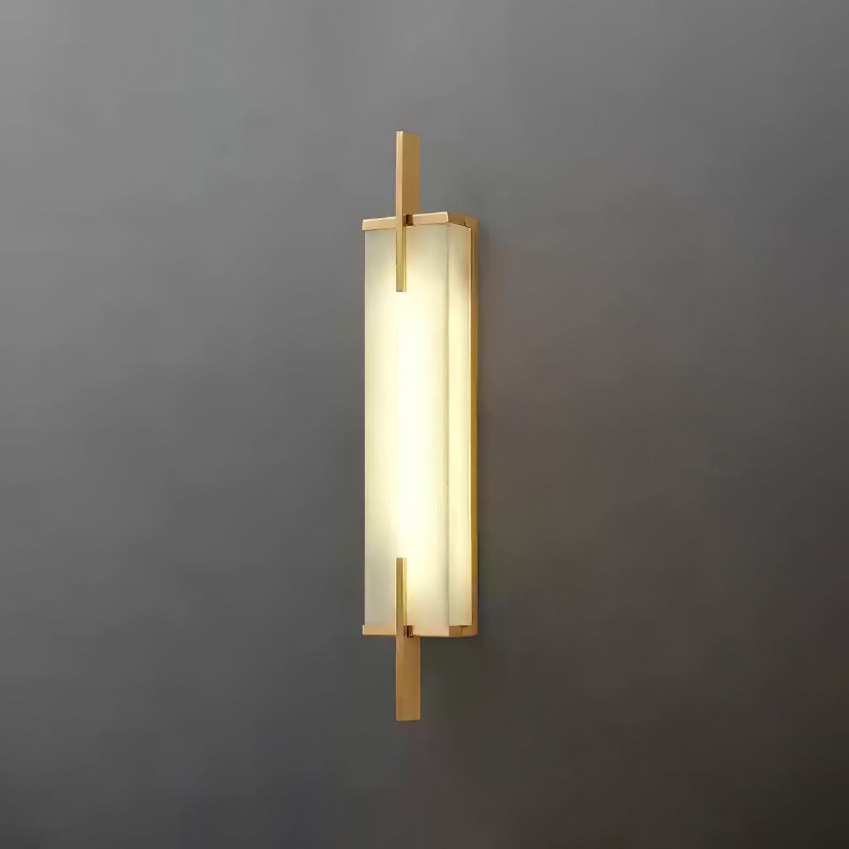 Komino rechthoekige wandlamp in albast