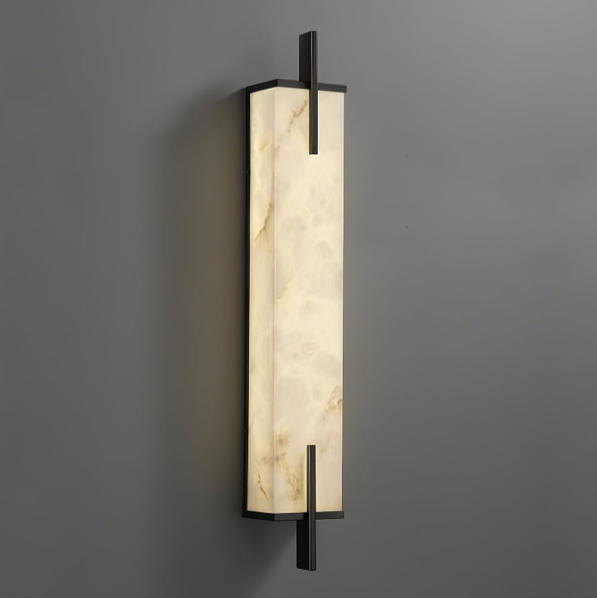Komino rechthoekige wandlamp in albast
