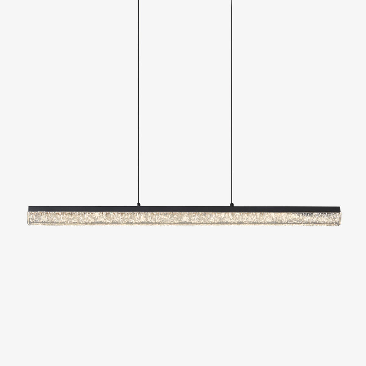 Veluielle hanglamp zwart acrylaat lineair