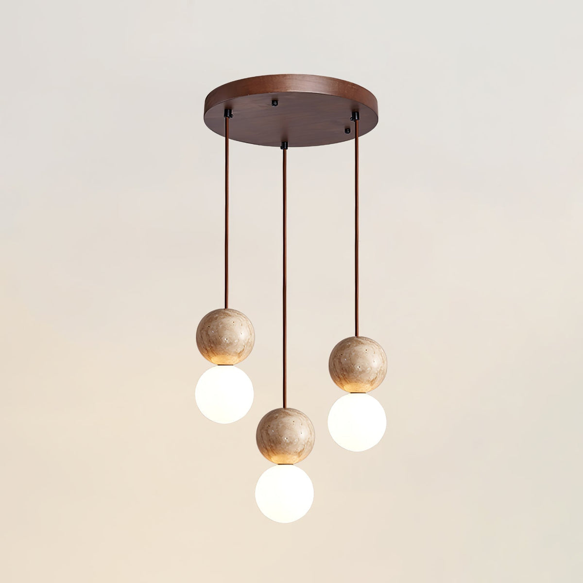 Serinelle hanglamp van geel travertin