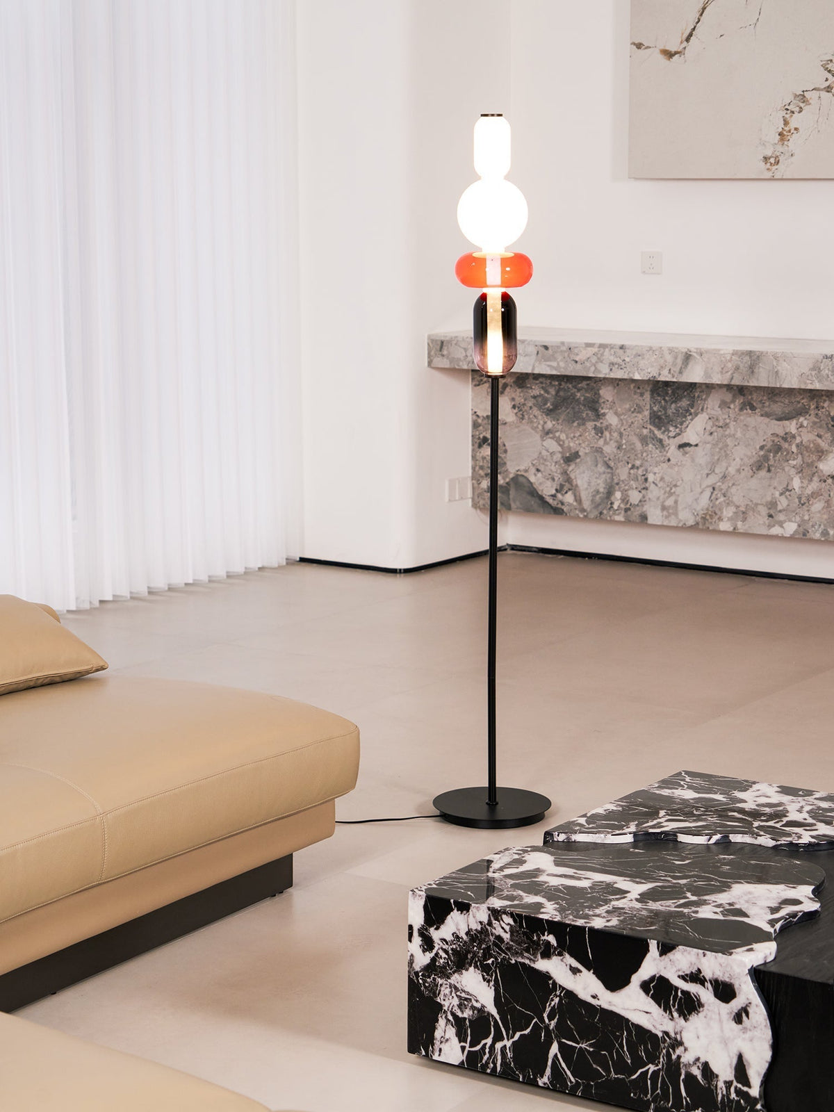 Velarelle vloerlamp met glazen bol