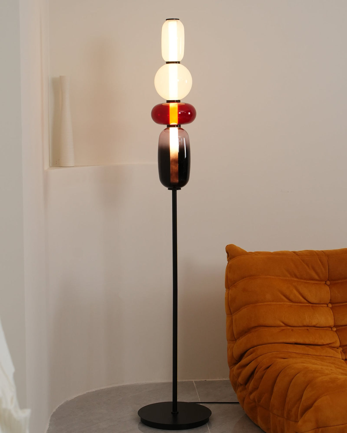 Velarelle vloerlamp met glazen bol