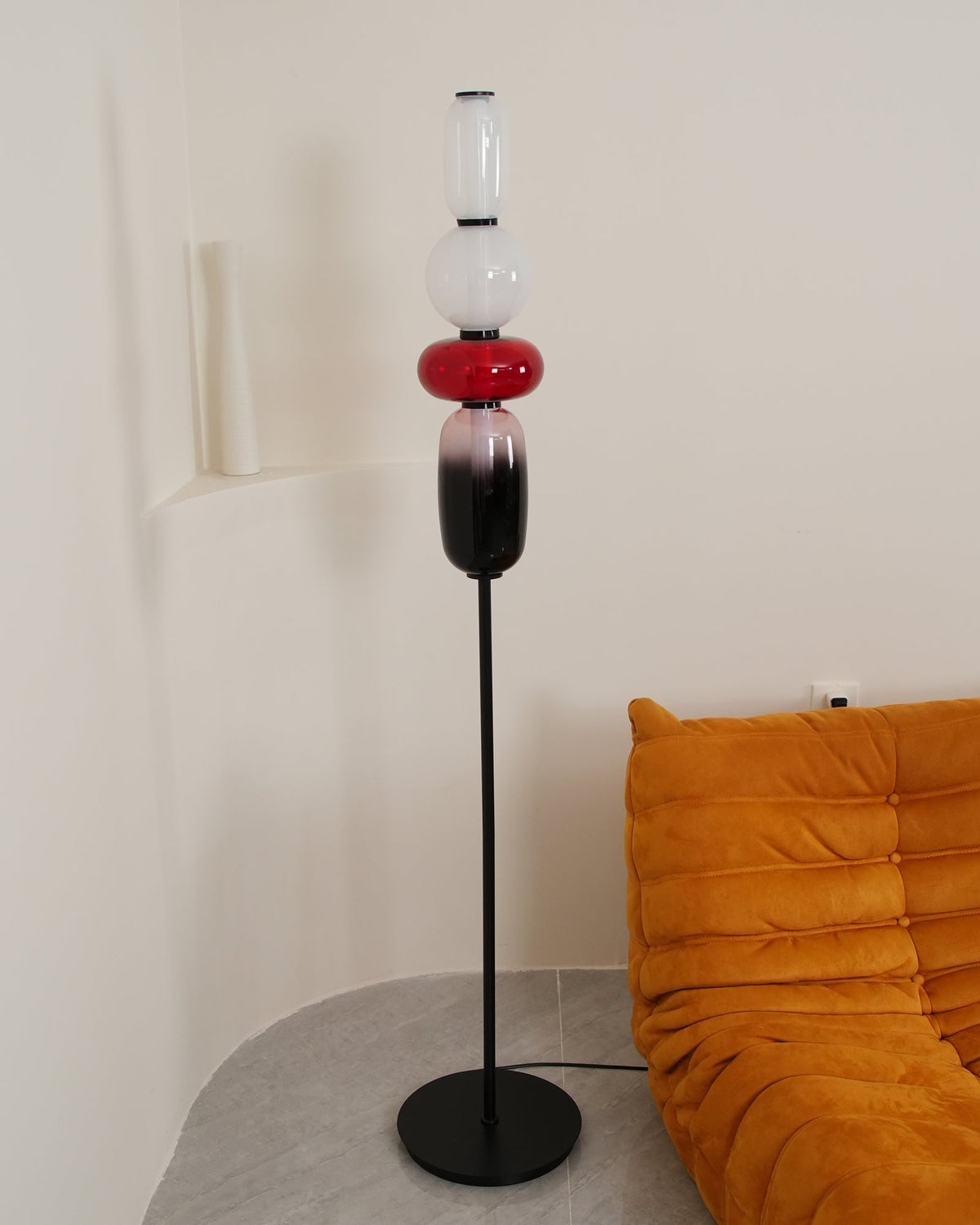 Velarelle vloerlamp met glazen bol